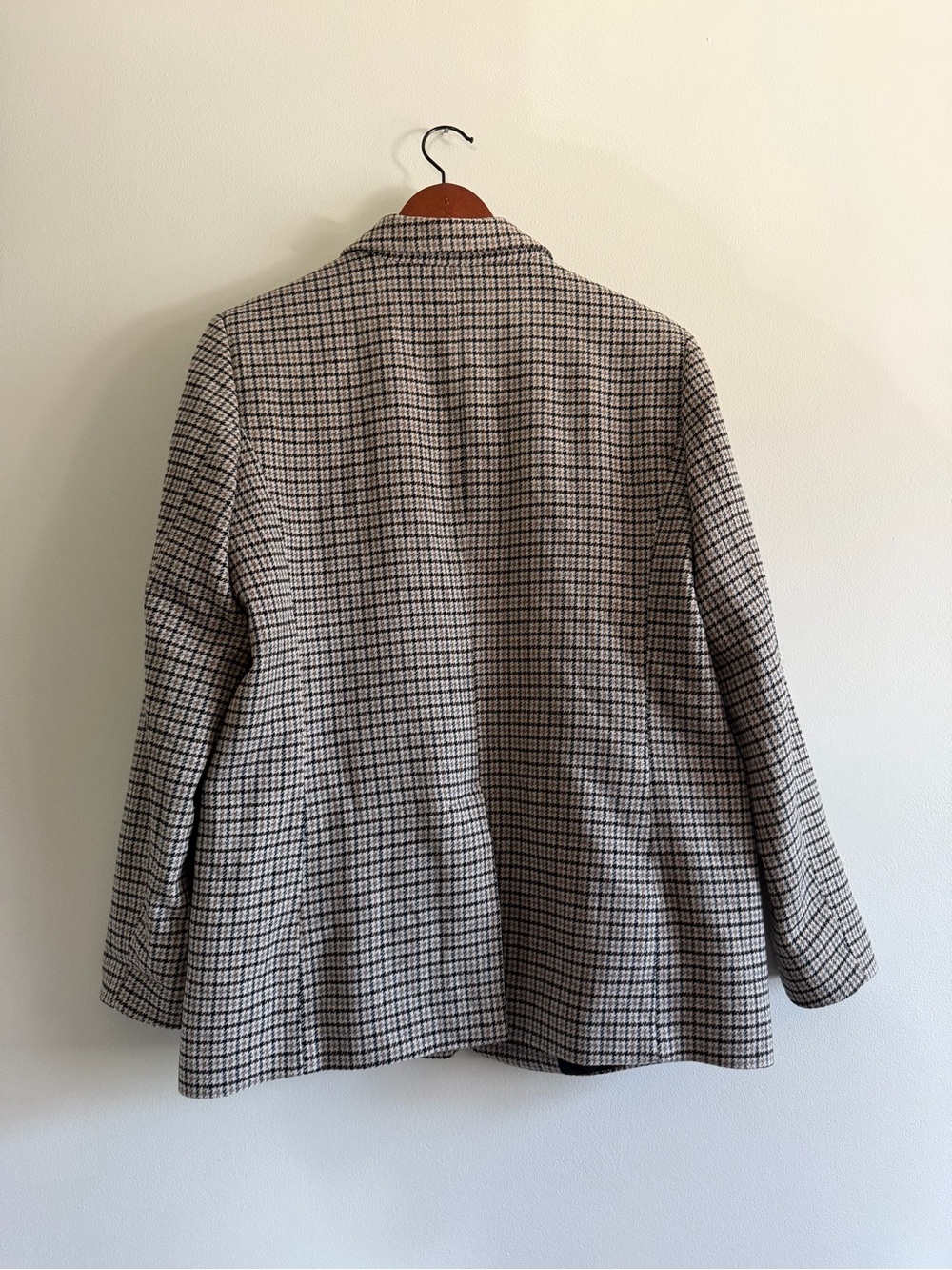 Classic Academia Houndstooth Plaid Blazer | Preppy Tailored Jacket M/L - Picture 5 of 7